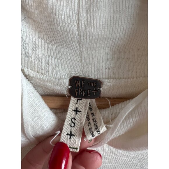 We The Free by Free People White High-Low Mock Neck Sweater Top Women's Size M - Picture 4 of 7